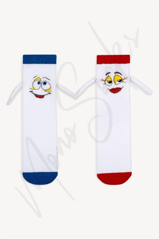 Mono Socks - 2'li Elele Tutuşan Mıknatıslı Sevgili Çift Çorap