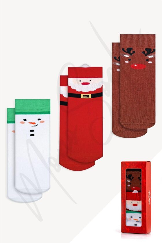 Mono Socks - Kids Christmas Faces Christmas Christmas Socks with Box of 3