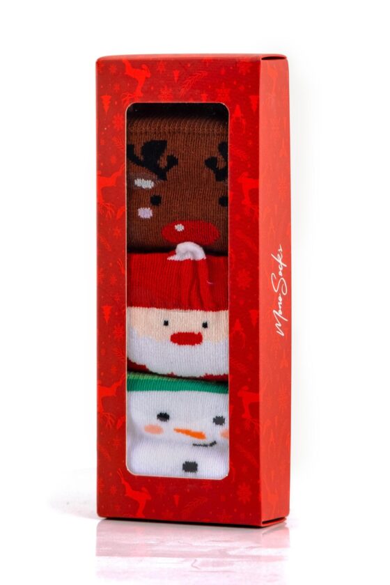 Mono Socks - Kids Christmas Faces Christmas Christmas Socks with Box of 3 - Image 3