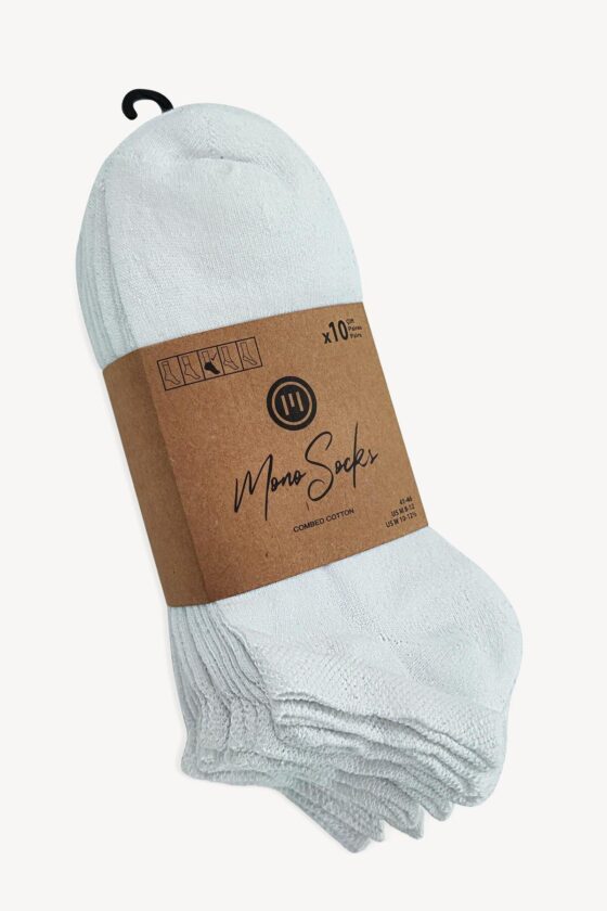 Mono Socks - 10'lu Recycle Pamuk Patik Çorap - Görsel 3