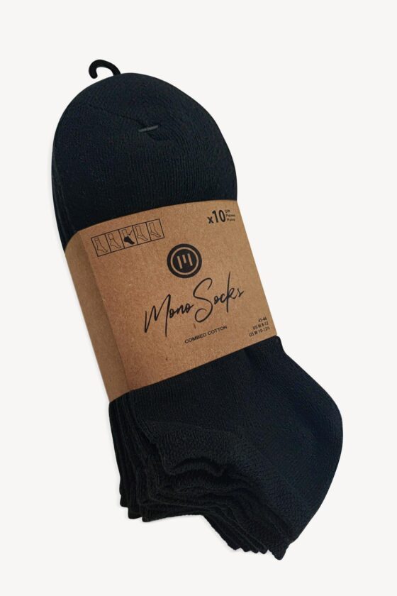 Mono Socks - 10'lu Recycle Pamuk Patik Çorap - Görsel 4