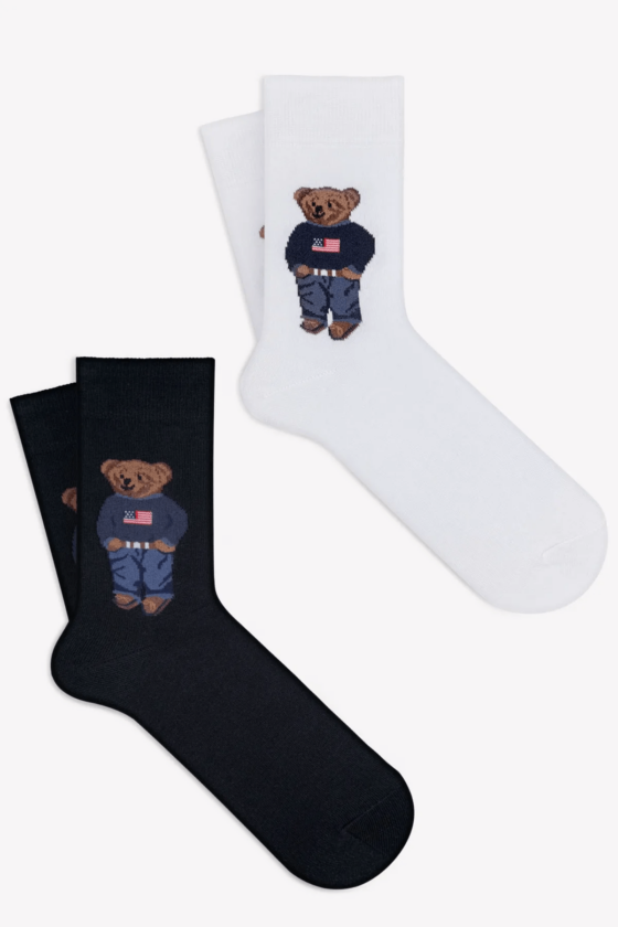 Mono Socks - 2'li Teddy Bear Pamuklu Çorap