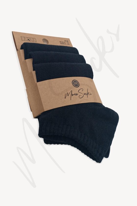 Mono Socks - 3'lü Basic Düz Patik Çorap - Görsel 2