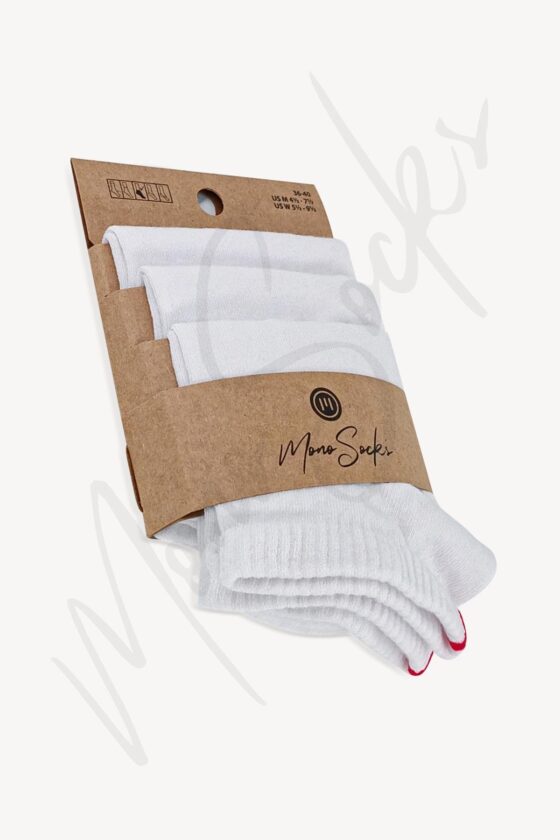 Mono Socks - 3'lü Kırmızı Çentikli Dikişsiz Premium Pamuklu Çorap - Görsel 3