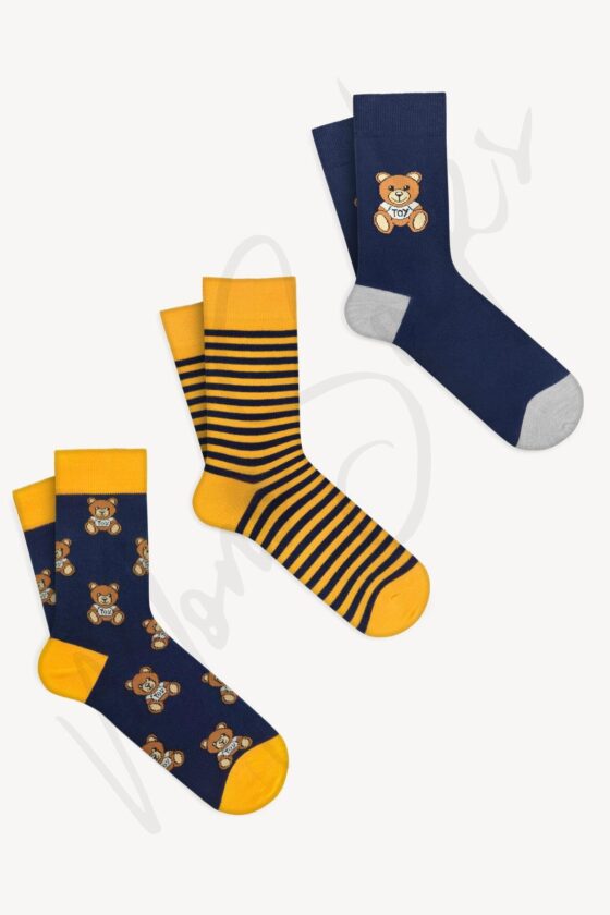 Mono Socks - 3-Piece Teddy Bear Teddy Bear Patterned Socks