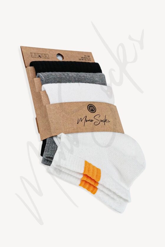 Mono Socks - 3'lü Lastik Bantlı Spor Patik Çorap - Görsel 2