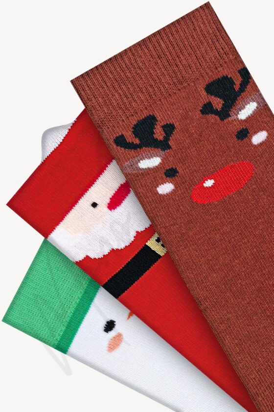 Mono Socks - Kids Christmas Faces Christmas Christmas Socks with Box of 3 - Image 2