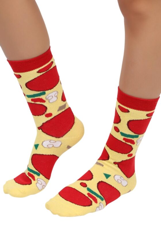 Mono Socks - Tekli New York Pizza Pamuklu Çorap - Görsel 3