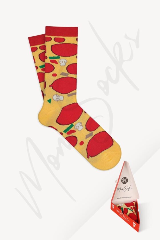 Mono Socks - Tekli New York Pizza Pamuklu Çorap