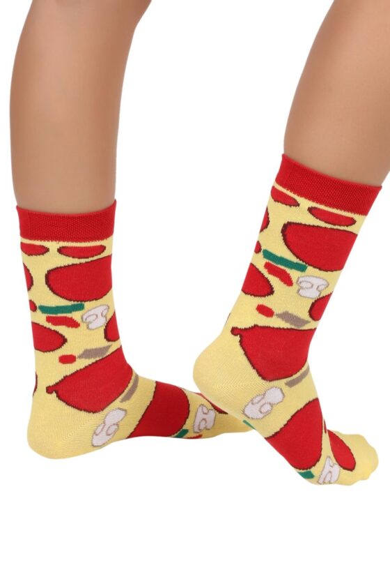 Mono Socks - Tekli New York Pizza Pamuklu Çorap - Görsel 4