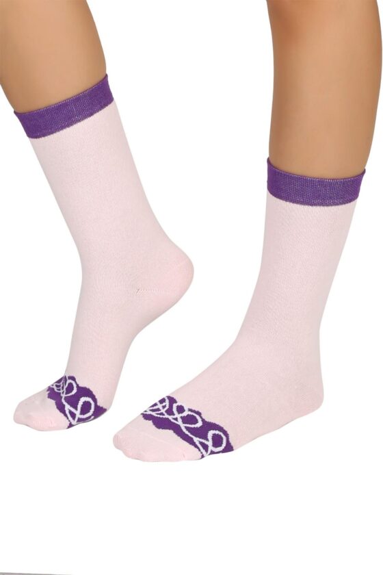 Mono Socks - Tekli Nuty Purple Chocolate Pamuklu Donut Çorap - Görsel 3