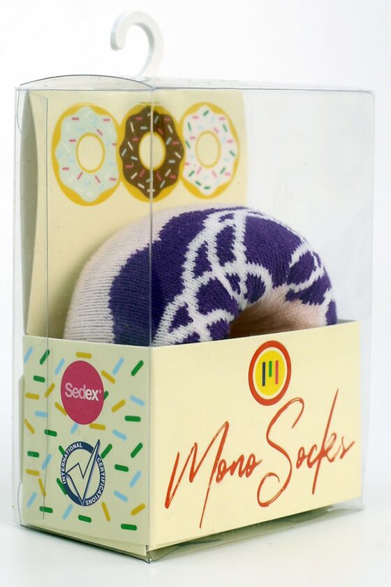 Mono Socks - Tekli Nuty Purple Chocolate Pamuklu Donut Çorap - Görsel 2