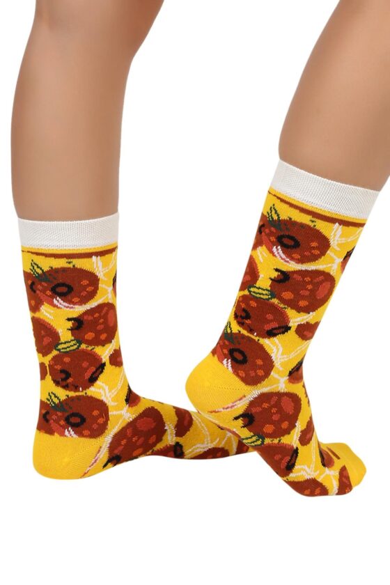 Mono Socks - Single Pepperoni Pizza Cotton Socks - Image 4