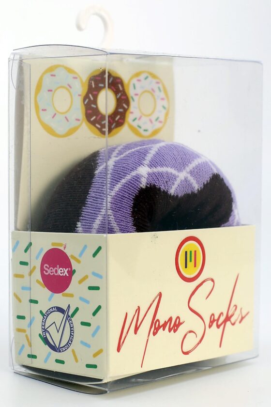 Mono Socks - Tekli Purple Cinnamon Pamuklu Donut Çorap - Görsel 2