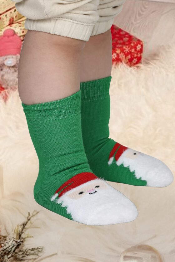 Mono Socks - Tekli Kutulu Sakallı Püsküllü Noel Baba Yılbaşı Hediyelik Çorap - Görsel 5