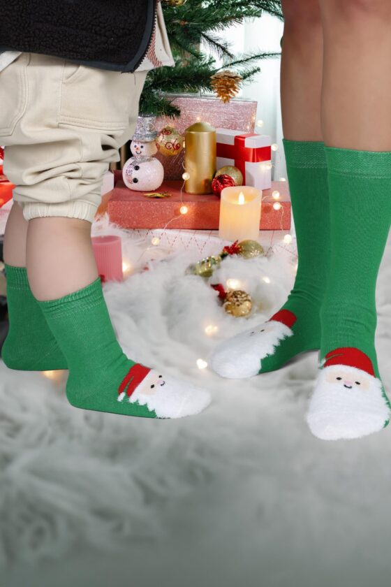 Mono Socks - Tekli Kutulu Sakallı Püsküllü Noel Baba Yılbaşı Hediyelik Çorap - Görsel 4