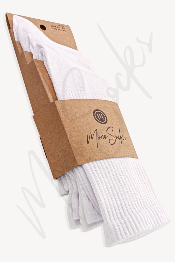 Mono Socks - 4'lü Super Basic Pamuklu Beyaz Spor Çorap - Görsel 2